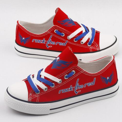 Women's and Youth Washington Capitals Repeat Print Low Top Sneakers 003